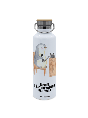 Mr. & Mrs. Panda Trinkflasche Edelstahl Pinguin Bester Lästerpar... in Weiß