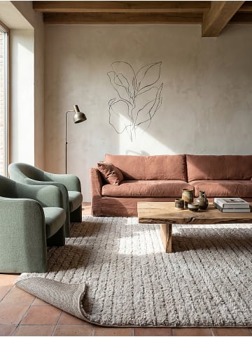 KADIMA DESIGN Teppich Shaggy Streifen weich wohnlich Wohnzimmer Schlafzimmer Wohnraum in Beige