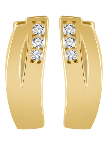 Adeliás Damen Ohrringe – Klappcreole aus 925 Silber in gold