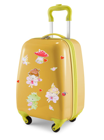 Hauptstadtkoffer For Kids - Kindertrolley mit Feenaufklebern in Gelb