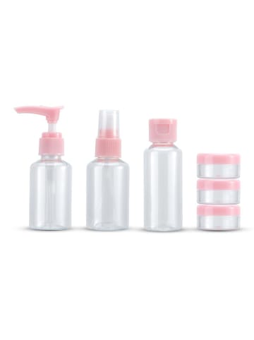 Intirilife Flaschen Set mit leeren Flaschen in ROSA TRANSPARENT