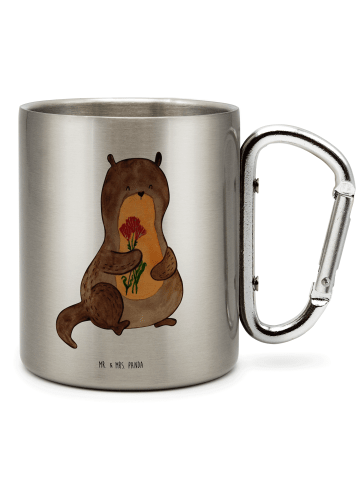 Mr. & Mrs. Panda Thermobecher Otter Blumenstrauß ohne Spruch in Silber