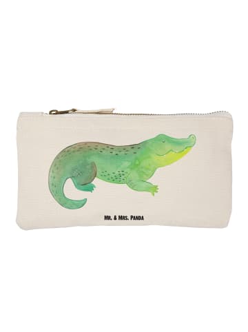Mr. & Mrs. Panda Kosmetiktasche Krokodil ohne Spruch in Weiß