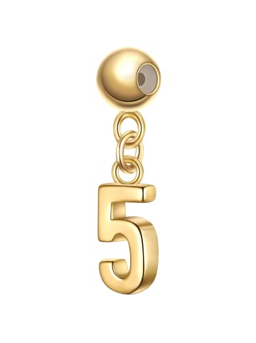 Glanzstücke München Charm Ziffer 5 aus Sterling Silber in gelbgold