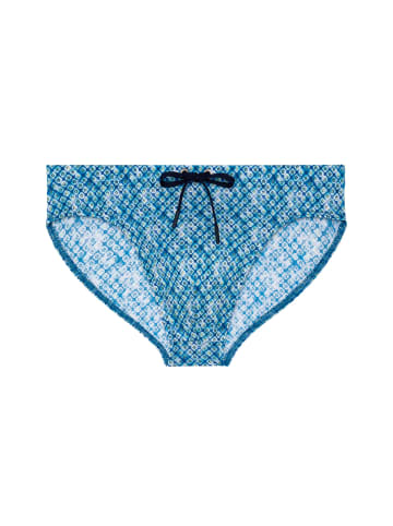 HOM Badehose Swim Mini Briefs Camaiore in blue print