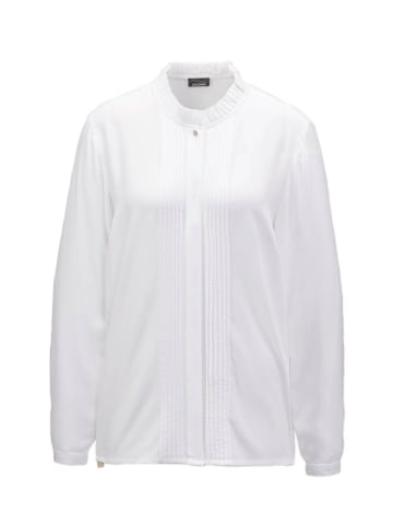 GOLDNER Elegante Viskosebluse mit Stehkragen in weiß