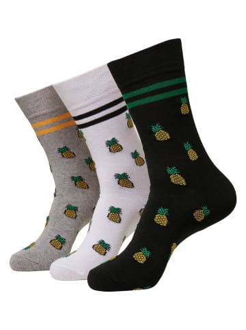 Mister Tee Socken in white/heather grey/black