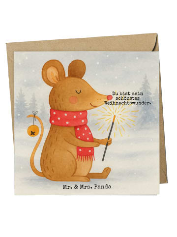 Mr. & Mrs. Panda Deluxe Karte Maus Weihnachten Design mit Spruch in Weiß