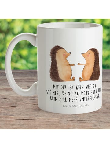 Mr. & Mrs. Panda Kindertasse Igel Liebe mit Spruch in Weiß