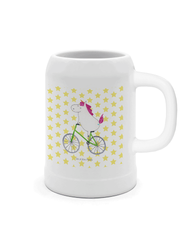 Mr. & Mrs. Panda Seidel Einhorn Radfahrer ohne Spruch in Weiß