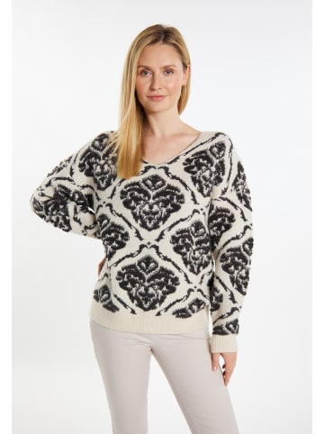 Usha Damen Strickpullover in Creme Mehrfarbig