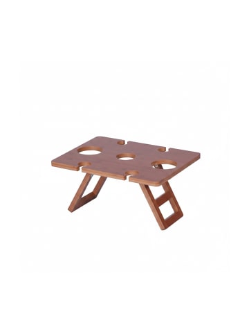 relaxdays Picknick Weintisch in Braun - (B)40 x (H)20 x (T)30 cm