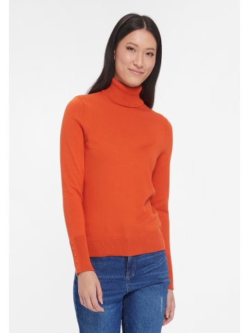 PETER HAHN Strickrollkragenpullover Cotton in orange