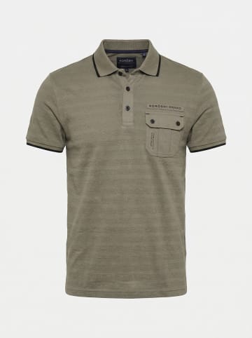 KOROSHI Normal eleganter basic-zip-kragen in khaki