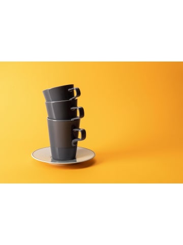 Seltmann Weiden 6er Set Milchkaffeetassen No Limits Moments in 0,37 l in weiß-grau