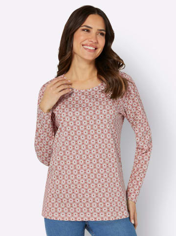 Sieh an! Langarm-Shirt in rosenholz-ecru-bedruckt