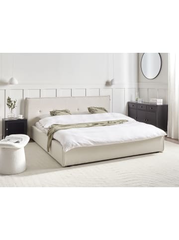 Beliani 2-tlg Doppelbett LESTRE in Weiß/Schwarz