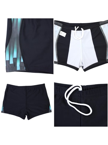 Aquarti Aquarti Herren Badehose Kurz Sportlich Streifen in schwarz Modell 1