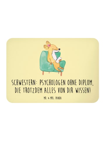 Mr. & Mrs. Panda Kühlschrankmagnet Schwestern Psychologen mit Sp... in Gelb Pastell