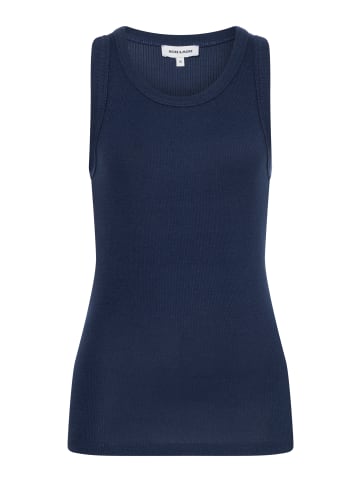 More & More schmales Basic-Top, gerippt in dark blue