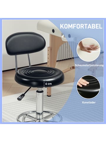 HOMCOM Rollhocker-32L x 40B x 70-86H cm-Schwarz