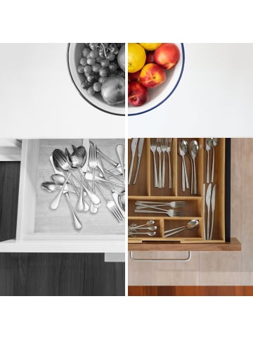 relaxdays Besteckkasten in Natur - (B)33–49,5 x (H)6,5 x (T)47,5 cm