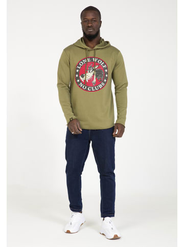 PLUS EIGHTEEN Herren Kapuzenpullover in Khaki