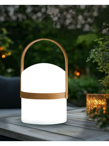Beliani Tischlampe für den Außenbereich ESTERO in Weiß/Braun