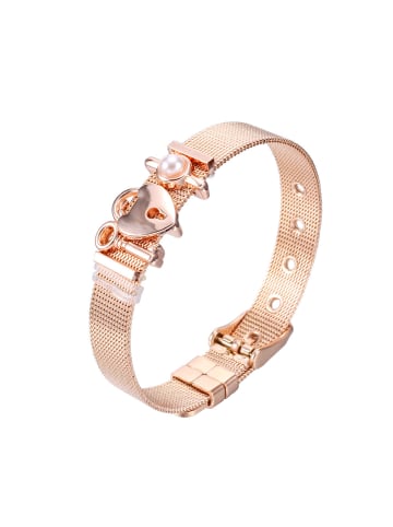 Steel_Art Mesh Armkette für Frauen Mesh Armband poliert in rosegoldfarben