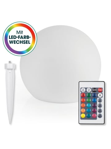 EASYmaxx Solar-Dekokugel 3,7V weiß Farbwechsel für drinnen & draußen  Weiß