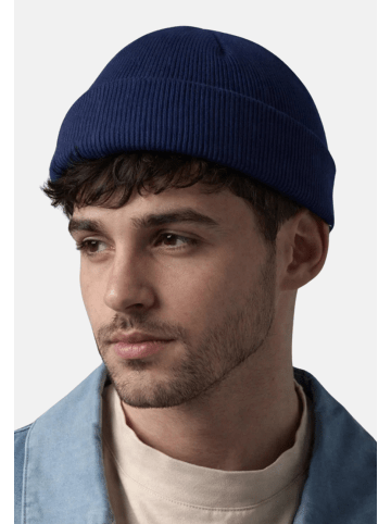 Yuhu Fisherman Beanie aus recyceltem Polyester Unisex Mütze in Dunkel-Blau