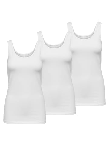 ONLY 3er Pack Live Love Sleeveless Tank Tops in Weiß