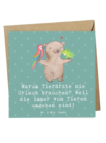 Mr. & Mrs. Panda Deluxe Karte Tierarzt Freude mit Spruch in Meeresbrise