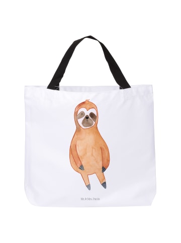 Mr. & Mrs. Panda Tasche Faultier Zufrieden ohne Spruch in Weiß