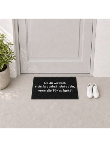 relaxdays Fußmatte Ob du richtig stehst in Schwarz - (B)60 x (T)40 cm