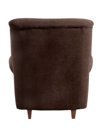 58 aufm Kessel HOCHLEHNSESSEL Katrin Bezug Veloursstoff Buche nussbaum dunkel / braun