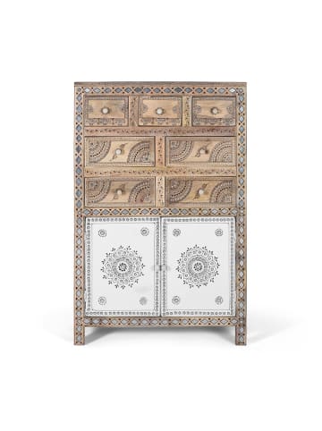 Giner y Colomer Sideboard aus Mangoholz mit handgemalten Details in Multicolored