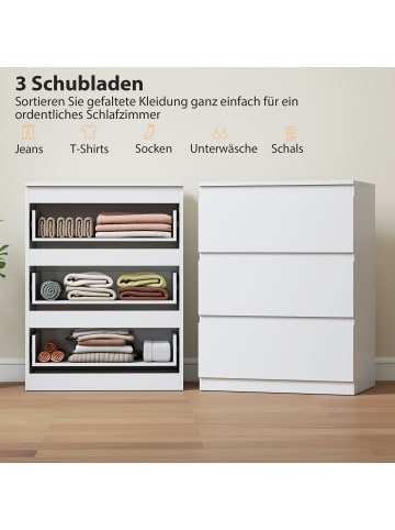 HOMCOM Kommode in Weiß 60L x 40B x 79H cm