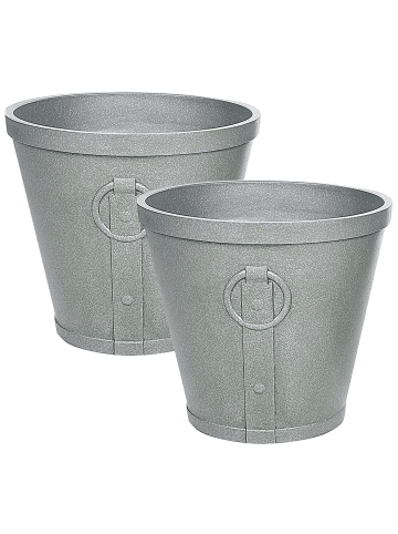 Beliani Outdoor Blumentopf VARI in Grau - (W) 45 x (H) 41 x (L) 45 cm