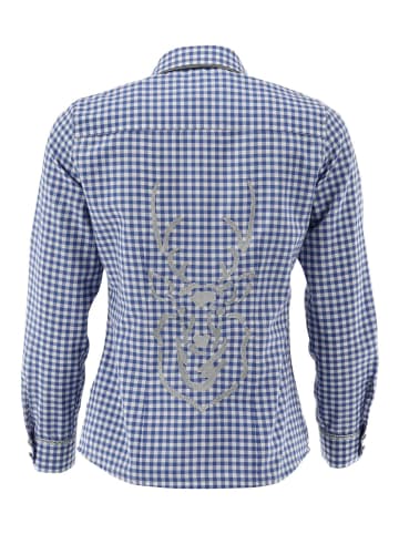 OS-Trachten Trachtenbluse Brulup in mittelblau