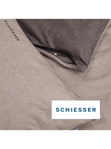 Schiesser Renforcé-Kissenhüllen Doubleface in Taupe-Dunkelgrau