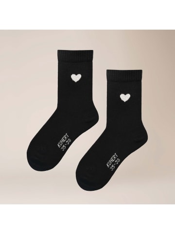 Kunert Socken Cosy Cashmere Heart weich in Black