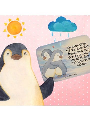 Mr. & Mrs. Panda Badvorleger Pinguine Kuscheln Design mit Spruch in Weiß