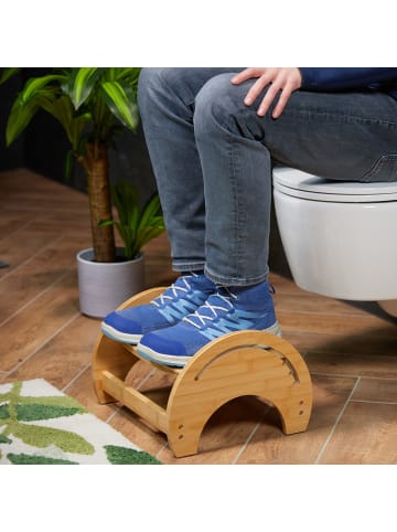 relaxdays Toilettenhocker in Natur - (B)36 x (H)23 x (T)32 cm