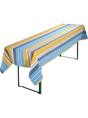 REDBEST Baumwolle, Gewebt Biertisch-Tischdecke in blau-gelb