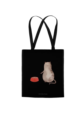 Mr. & Mrs. Panda Tote Bag Katze Fressen ohne Spruch in Schwarz