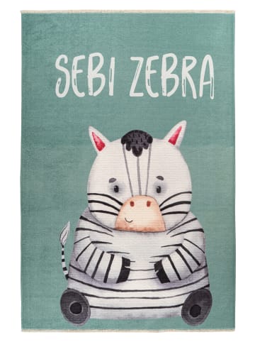 GMD Living Kinderteppich LÜNEBURG "SEBI ZEBRA" in Blau