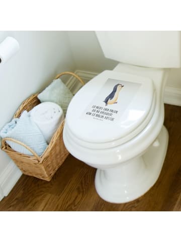 Mr. & Mrs. Panda Motiv WC Sitz Pinguin mHerzieren mit Spruch in Weiß