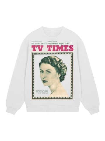 F4NT4STIC Sweatshirt TV Times Queen Elizabeth II 1957 Cover in off-white