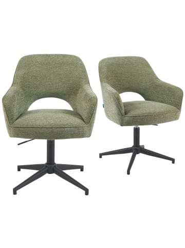 DUBI Möbel 2er-Set: Bürostuhl Mika-Bryn in Grün - (B)60 x (H)84 x  (T)65 cm
